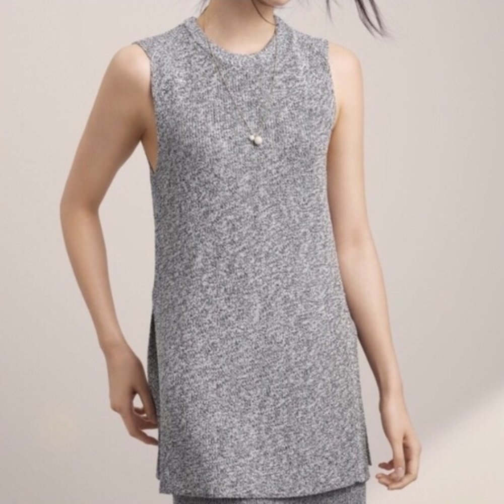 Aritzia Wilfred Palmier Sleeveless Sweater Vest Side Slit Knit Tunic